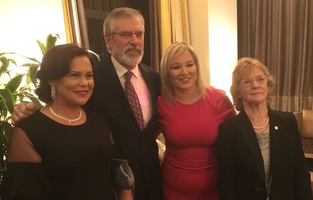 2017 Mary Lou McDonald TD, Gerry Adams TD, Michelle O’Neill MLA and Rita O’Hare (Sinn Féin’s representative in the US) at the Friends of Sinn Féin annual fund-raiser in New York