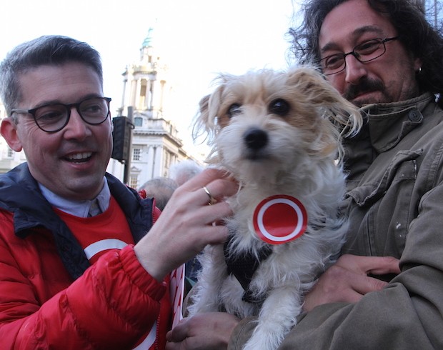 An Dream Dearg protest 12 Jan 2017 Dog