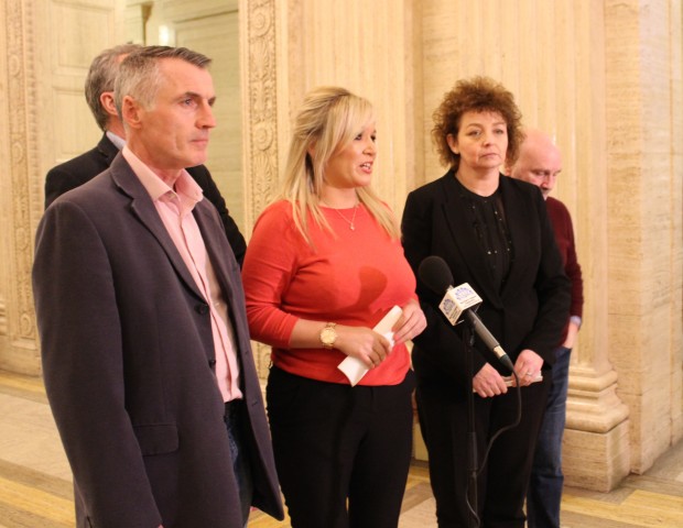 Declan Kearney, Michelle O'Neill and Carál Ní Chuilín
