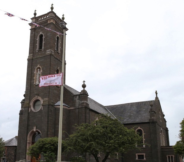 Para flag at St Comgall’s Church in Antrim