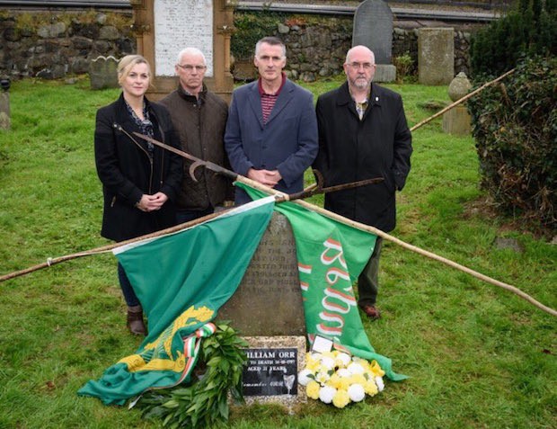 2017 Declan Kearney and South Antrim Sinn Féin at the grave of William Orr