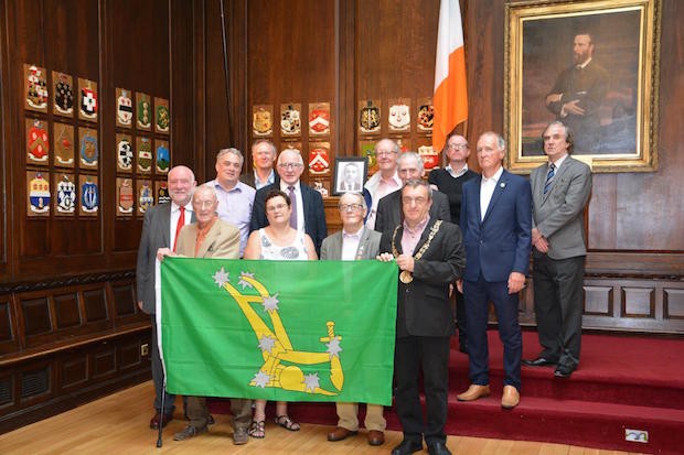 DCTU present the Starry Plough to Sinn Féin Dublin Ardmhéara Mícheál Mac Donncha