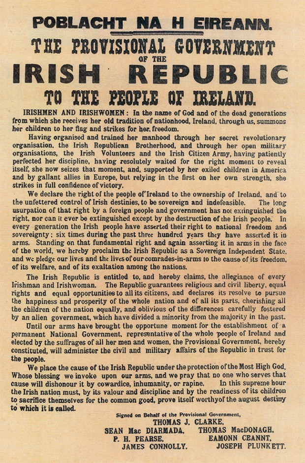 Irish Republican Proclamation 1916 Easter Rising Slate 