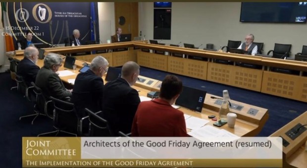 Gerry Adams addressing the Good Friday Agreement Cttee