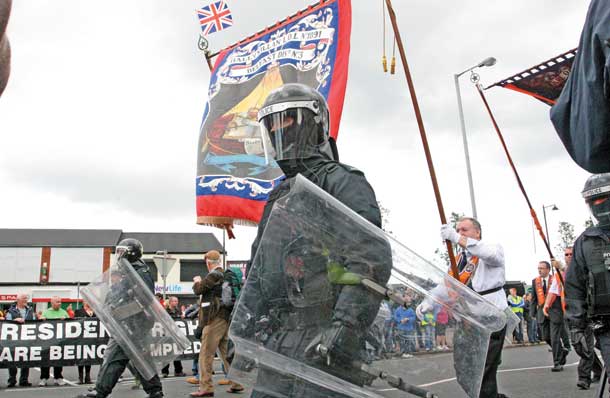 Residents hold a peaceful protest in opposition