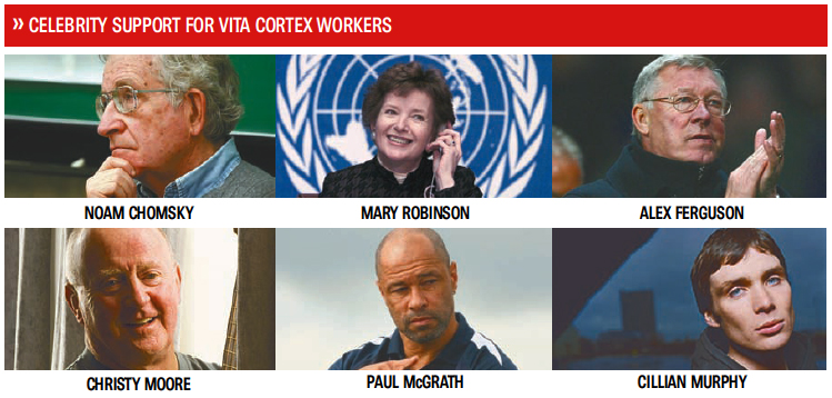 Celebrity support for Vita Cortex workers