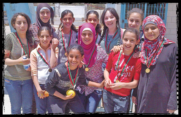 Mary Kate with some of the children from her class