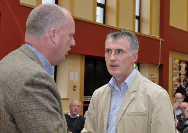 PSNI Chief Constable George Hamilton greets Sinn Fein National Chairman Declan Kearney