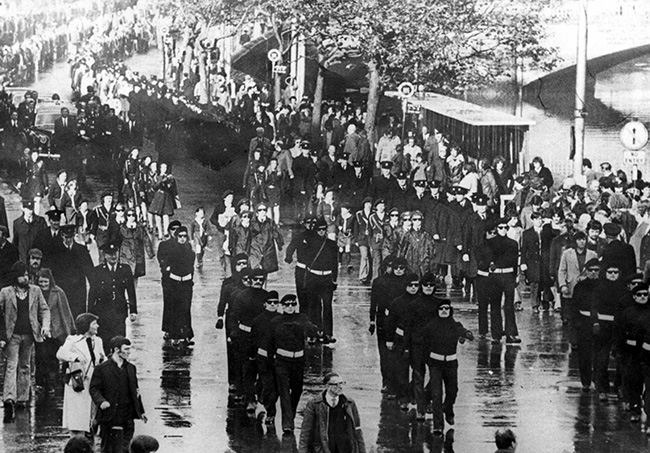 Michael Gaughan’s funeral makes its way through Dublin, followed by tens of thousands of mourners