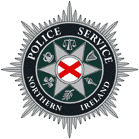 PSNI badge white B/G