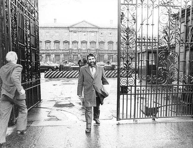 Sinn Féin Councillor Eddie Fullerton leaving Leinster House