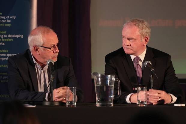 Martin McGuinness and Colin Parry.