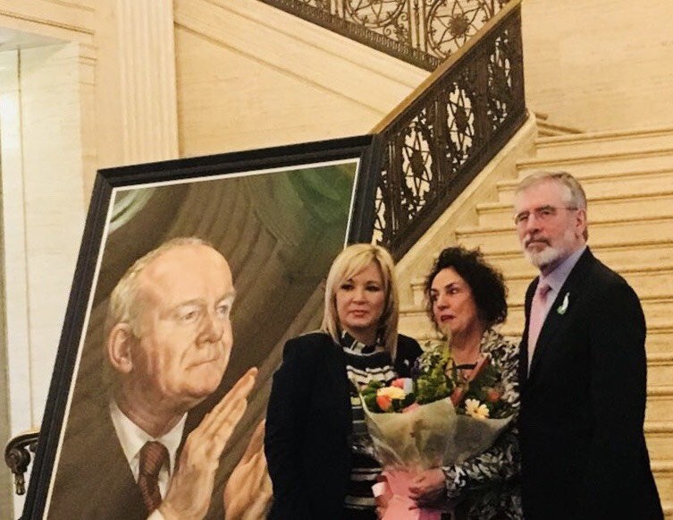 Portrait of Martin McGuinness unveiled at Stormont.