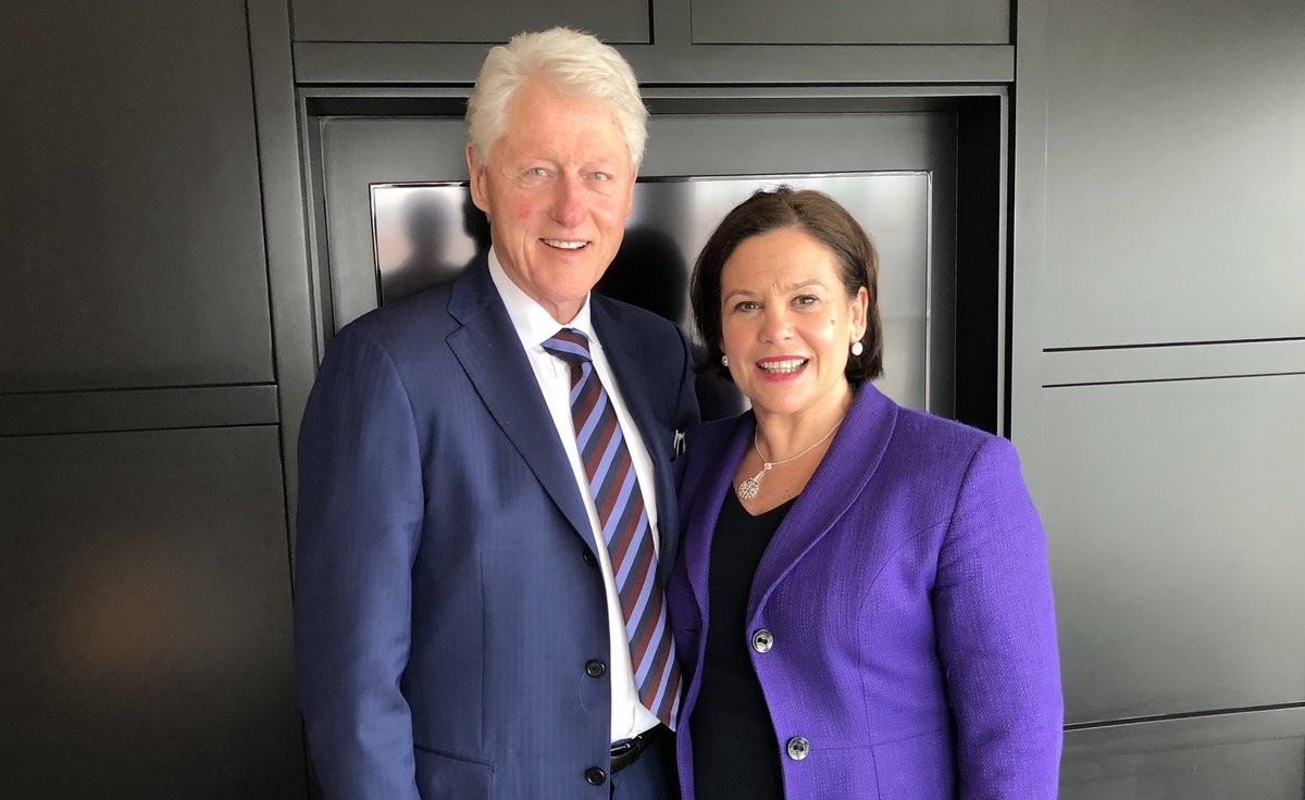 Mary Lou McDonald and Bill Clinton.