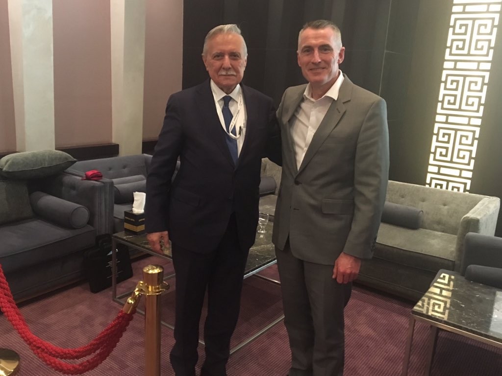 Declan Kearney with Quis Abdul-Karim, PLO Central Council.