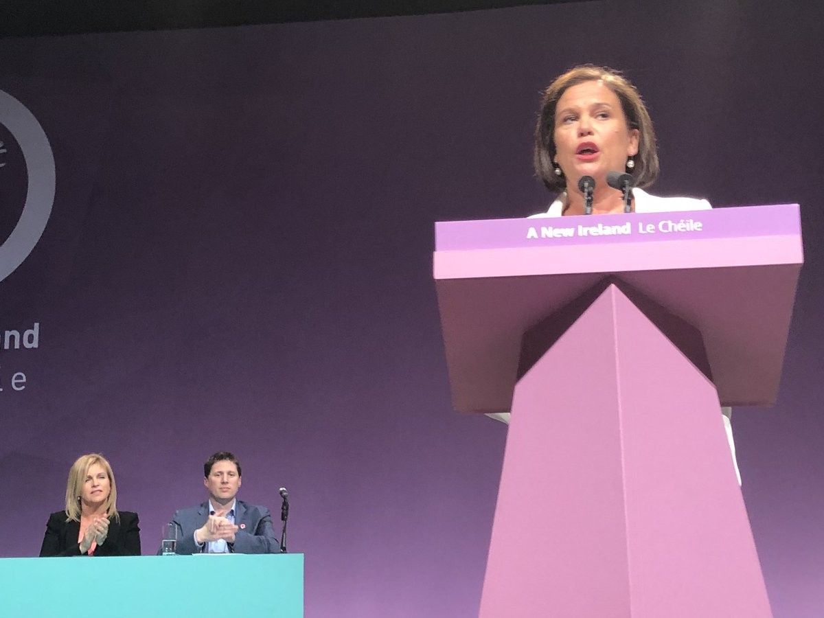 Mary Lou McDonald addressing the Ard Fheis.