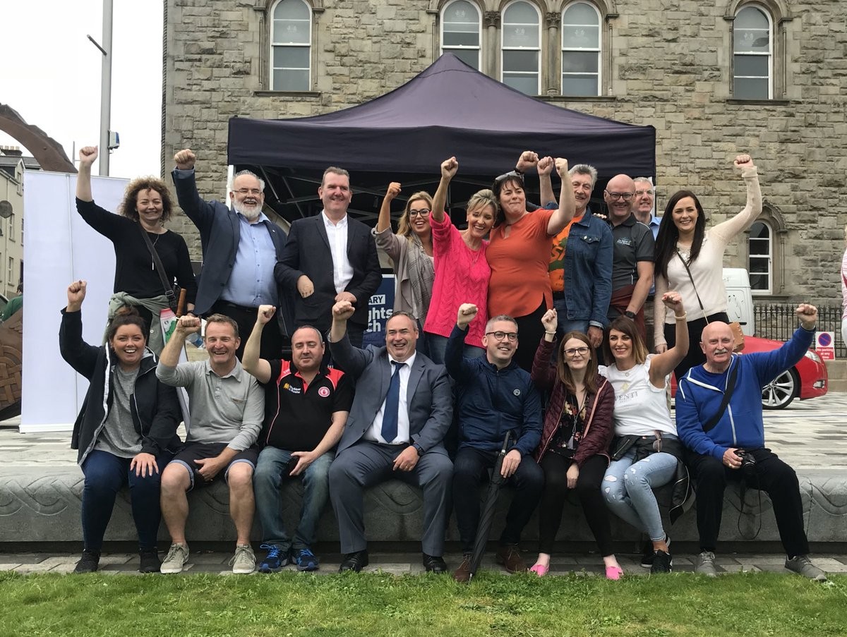 Sinn Féin representatives at the civil rights march in Dungannon.