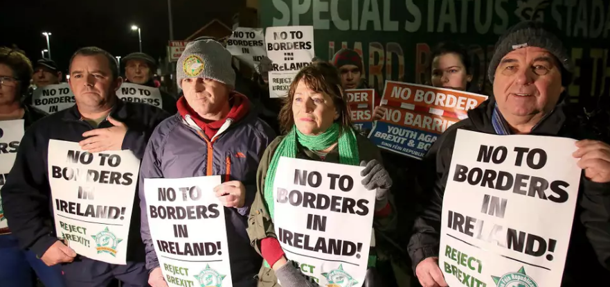 Protestors calling for Irish unity
