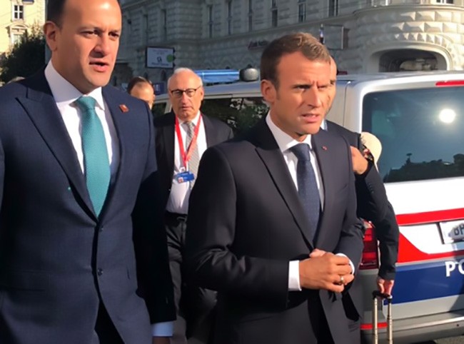 Leo Varadkar with French Prime Minister Emmanuel Macron