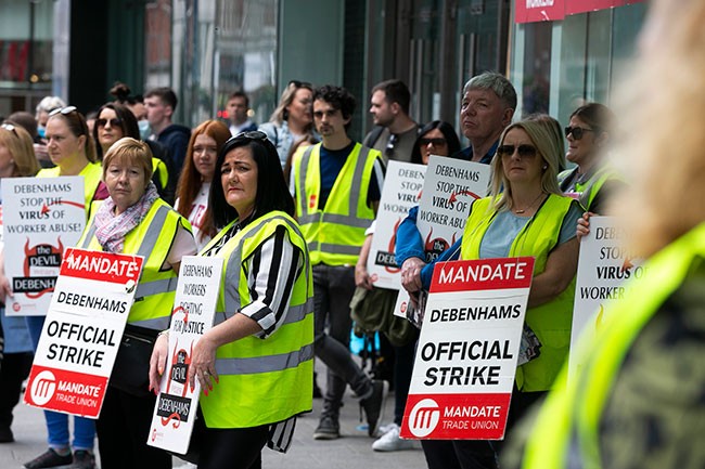 Mary Lou McDonald and Debenhams workers