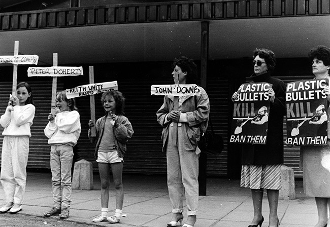 Plastic bullet protest