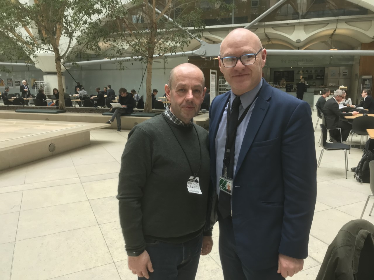 Barry McCaffrey and Sinn Féin MP Paul Maskey at Westminster.