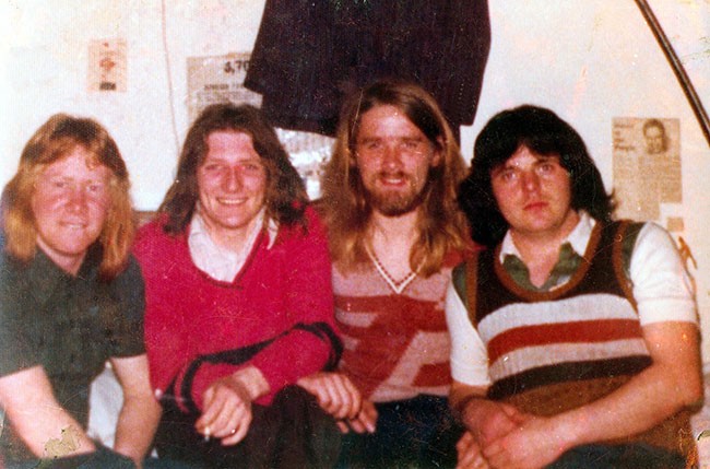 Mick O’Donnell, Bobby Sands, Gerard Rooney and Tomboy Loudon in the Cages of Long Kesh