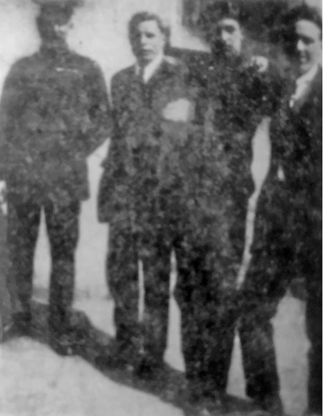 Patrick Maher and Edmond Foley in the yard of Mountjoy Prison