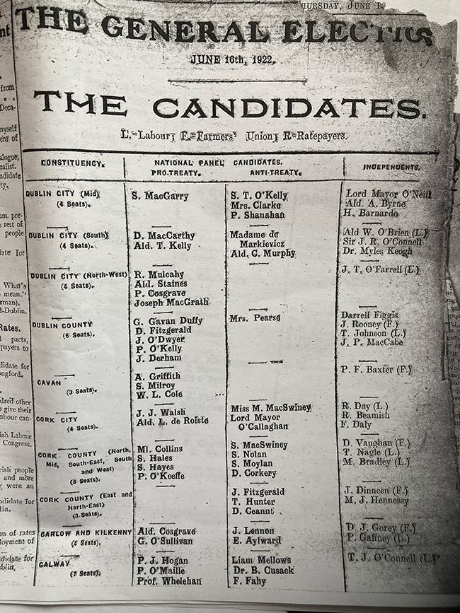 1922 Election paper 2