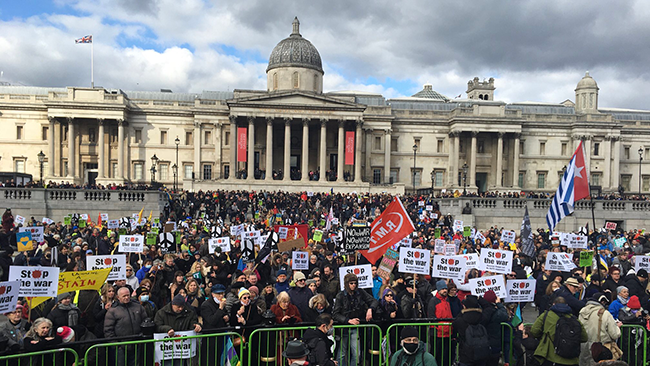 Crowds at London’s March 5th Stop the War rally