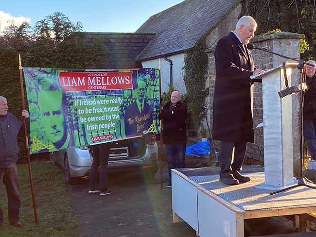 Wexford Sinn Féin TD Johnny Mythen begins the ceremony