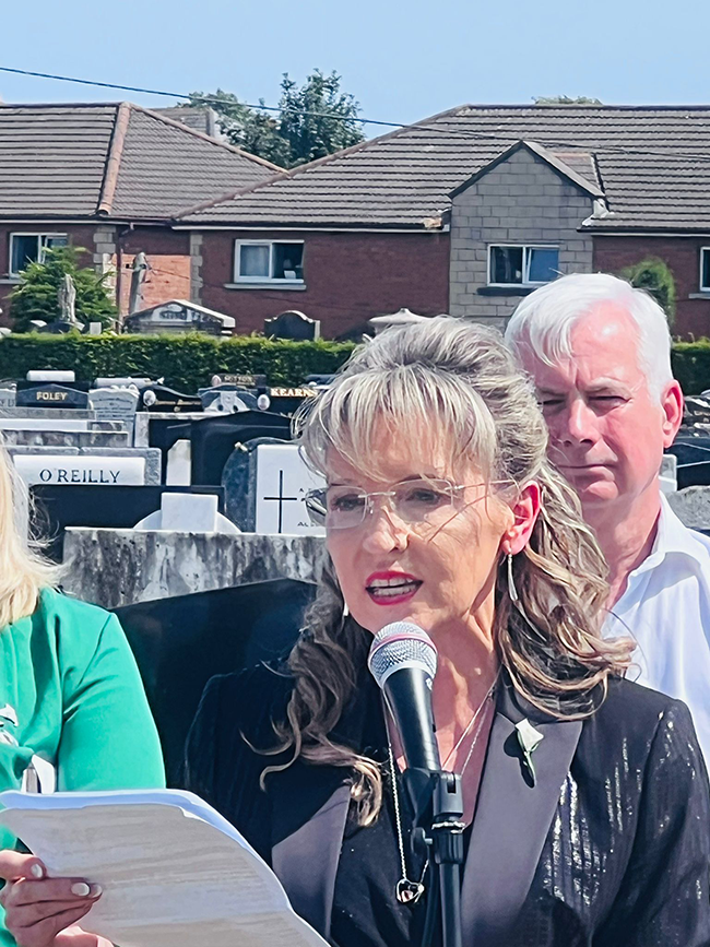 Sinn Féin's Martina Anderson speaking at the Ceberating Martina Shanahan event