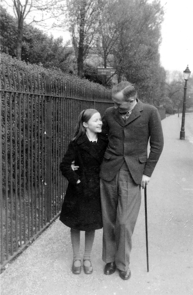 Pegeen O'Sullivan with her father the Irish writer Liam O'Flaherty