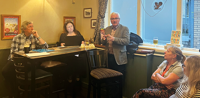 Frank Connolly speaking at the TUC fringe meeting on Irish unity