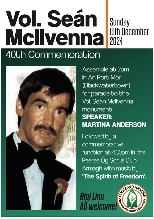Volunteer Seán McIlvenna poster