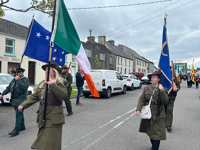 The Cavan Battalion Reenactors on the parade.