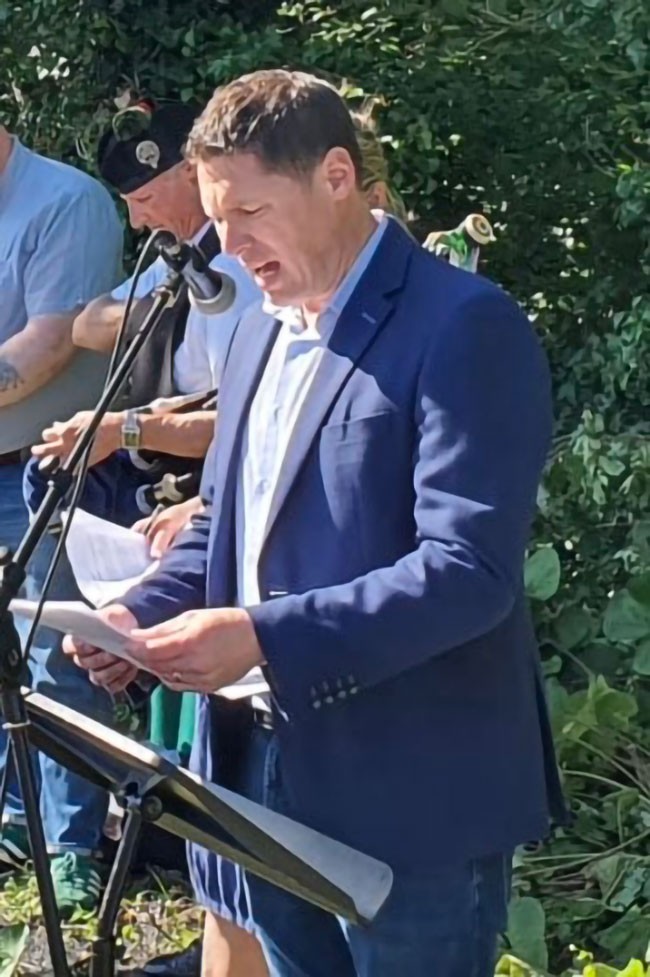 • Matt Carthy addresses the commemoration at the graveside of Vol Martin Doherty
