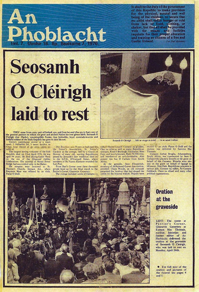 Joe Clarke An Phoblacht front