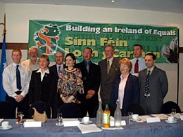 Martin Ferris TD pictured with the nine Sinn Féin candidates who will be contesting 12 seats at next June's local elections in Wexford