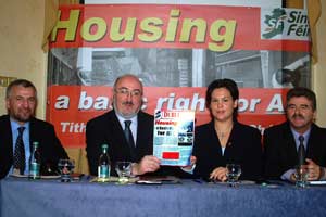 Newry/Armagh Assembly candidate Davy Hyland, Caoimhghín Ó Caoláin TD, Dublin EU election candidate Marylou McDonald and Arthur Morgan TD