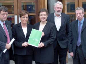 Pat Doherty, Pat O'Rawe, Bairbre de Brún and Martin Ferris at the launch of Sinn Féin's manifesto on Agriculture