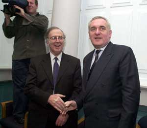 Judge Henry Barron with Bertie Ahern last week