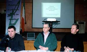 Mark Thompson of Relatives for Justice, Mike Ritchie of Coiste and Wilhelm Verwoerd of the Glencree Peace and Reconciliation Group