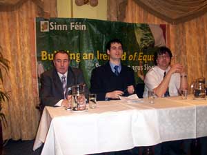 Mitchel McLaughlin, Pearse Doherty and Thomas Pringle