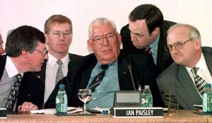 Peter Robinson, Gregory Campbell,  Ian Paisley and Nigel Dodds