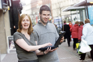 Irene Sherry and Stephen Corr of the Carnival Committee at the website launch