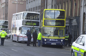 The scene of last weekend's fatal bus crash, in which five people died
