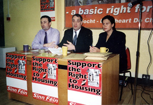 Robbie Sargent, Aengus Ó Snodaígh and Mary Lou McDonald