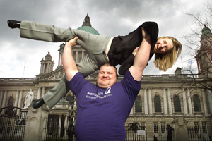 Belfast Council may say no but strong man Glenn Ross was on hand this week to show his support for the St. Patrick's Day carnival and its organiser, Irene Sherry