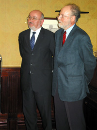 Caoimhghín Ó Caoláin TD with Francis Wurtz, President of the European United Left/Nordic Green Left group of MEPs